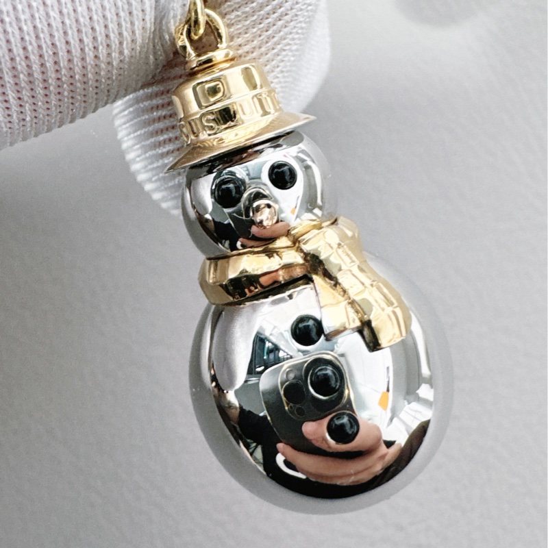 LV 路易威登珠寶 Vintage 中古限量款 小雪人吊墜-5