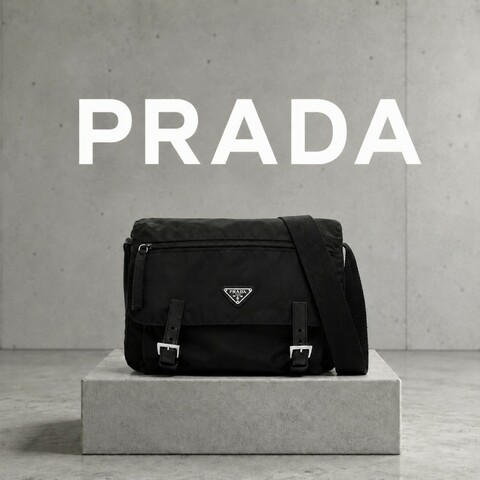 ‼️惡魔來了👠PRADA限時降價至5/17‼️㊣✨PRADA✨普拉達 黑色 帆布 皮革 口袋 郵差包 肩背包 斜背包 /二手包/二手精品🌳二手樹屋🌳