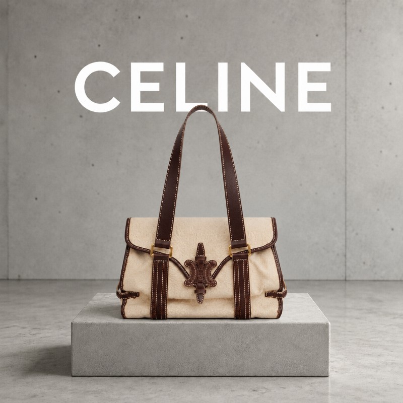❤️感恩月❤️折扣最後倒數至5/31‼️㊣✨CELINE✨思琳 帆布 皮革 凱旋門 復古 老錢風 法棍包 手提包 肩背包/二手包/保證正品🌳二手樹屋🌳-0