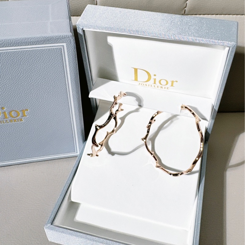 Dior 迪奧 珠寶 Bois de Rose 玫瑰荊棘大圈耳環,18K玫瑰金-0