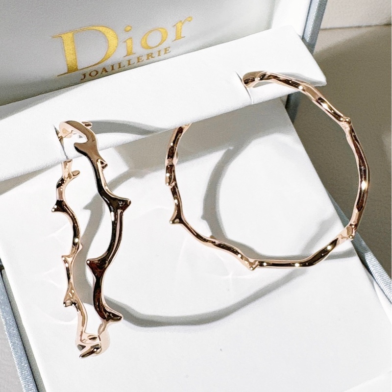 Dior 迪奧 珠寶 Bois de Rose 玫瑰荊棘大圈耳環，18K玫瑰金-1
