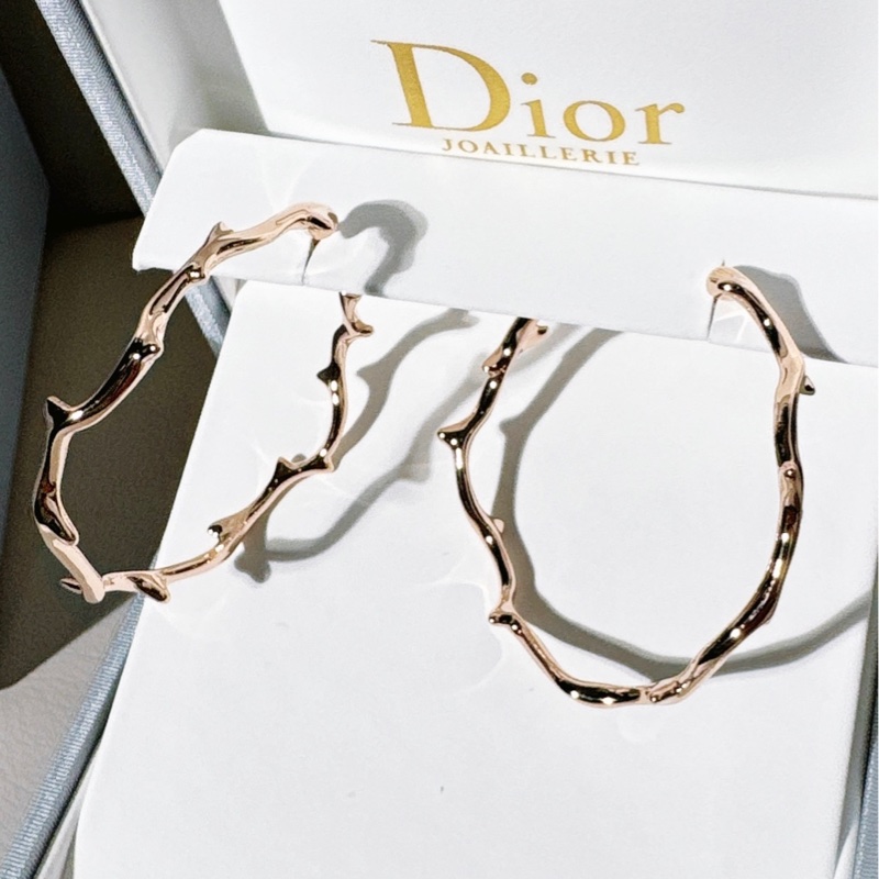 Dior 迪奧 珠寶 Bois de Rose 玫瑰荊棘大圈耳環，18K玫瑰金-2