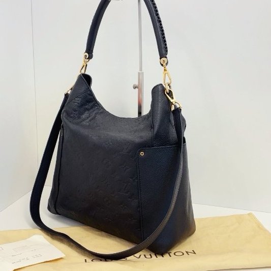 近新品 路易威登/Louis Vuitton 黑金全皮壓花Melie Hobo三用托特包-2