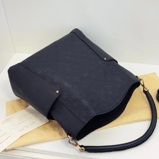 近新品 路易威登/Louis Vuitton 黑金全皮壓花Melie Hobo三用托特包-3