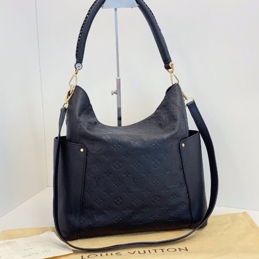 近新品 路易威登/Louis Vuitton 黑金全皮壓花Melie Hobo三用托特包-5