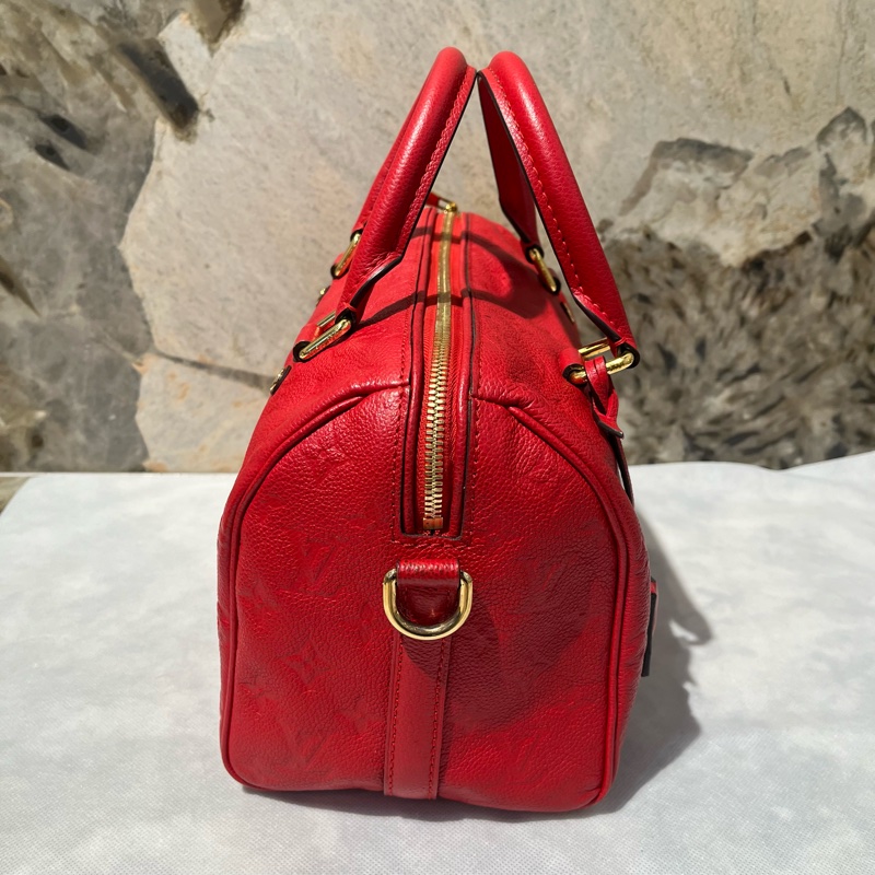 Louis Vuitton紅壓紋牛皮 Speedy25-2