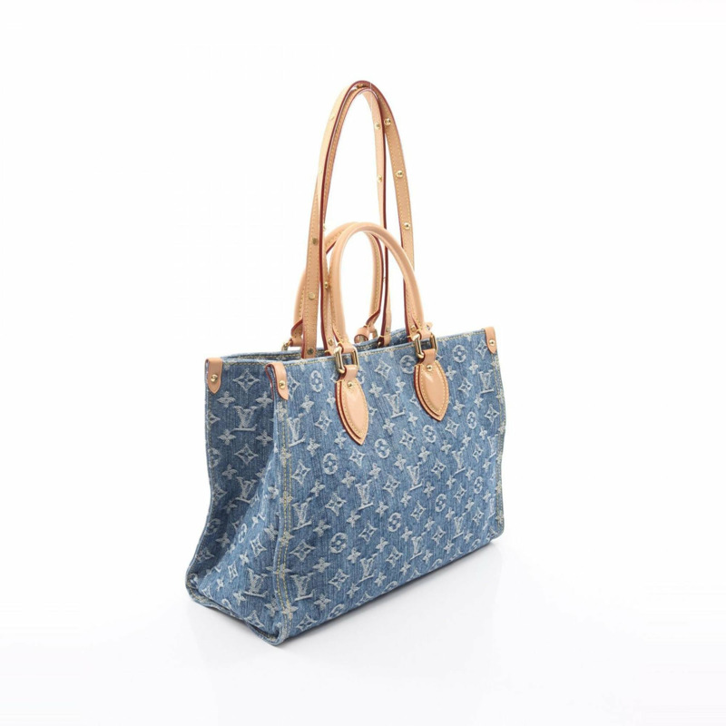 路易威登 OnTheGo MM LV Remix Monogram 牛仔布手提包 女士皮革 藍色 M46871-1