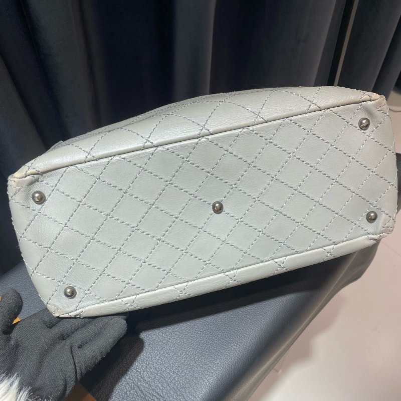 香奈兒/Chanel 牛奶盒子灰色牛皮托特包-3