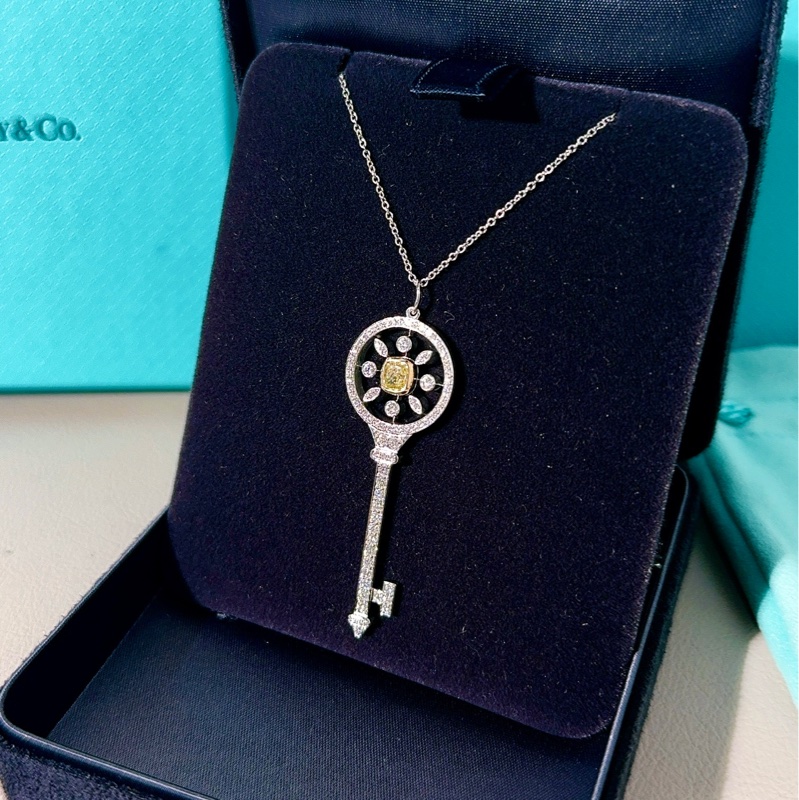Tiffany蒂芙尼 Keys系列 鉑金滿鑽萬花筒鑰匙項鍊，大號-3