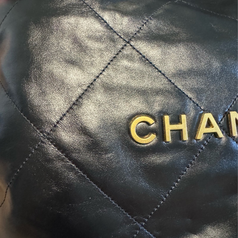 CHANEL 香奈兒 22 Bag, 小號hobo黑金垃圾袋-6