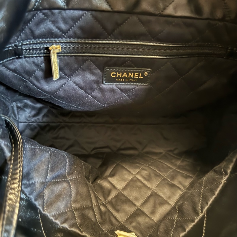 CHANEL 香奈兒 22 Bag, 小號hobo黑金垃圾袋-16