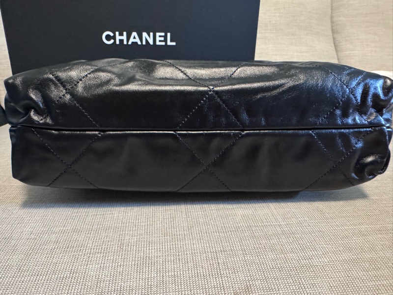 CHANEL 香奈兒 22 Bag, 小號hobo黑金垃圾袋-26