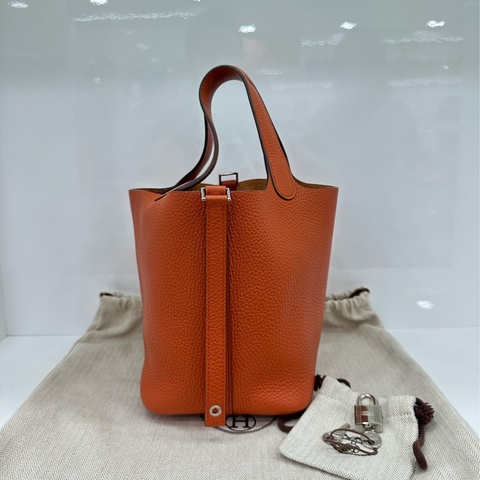 Hermes 愛馬仕 picotin18 菜籃18cm 橘色 T刻 原始好成色