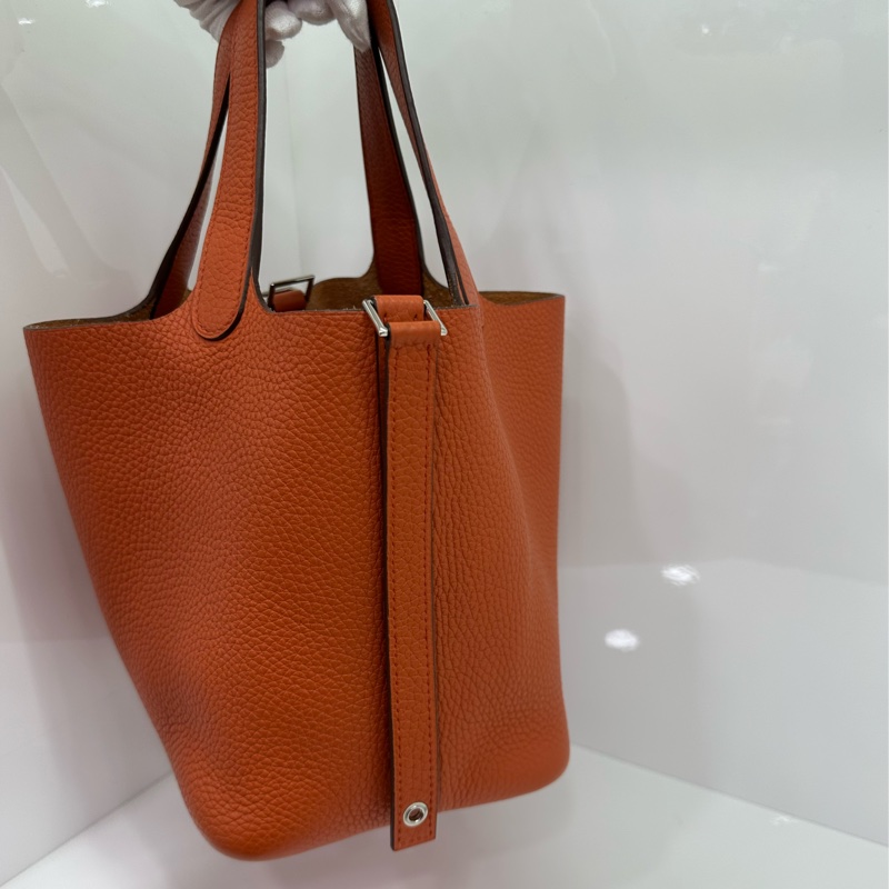 Hermes 愛馬仕 picotin18 菜籃18cm 橘色 T刻 原始好成色-5