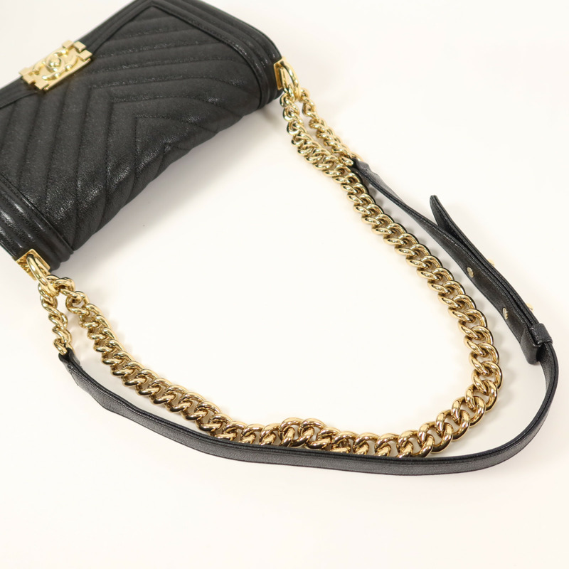 CHANEL 牛皮皮革Boy 25鏈帶肩背袋-4