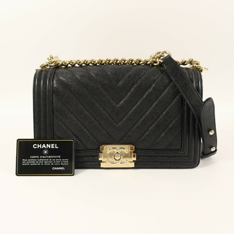 CHANEL 牛皮皮革Boy 25鏈帶肩背袋-6