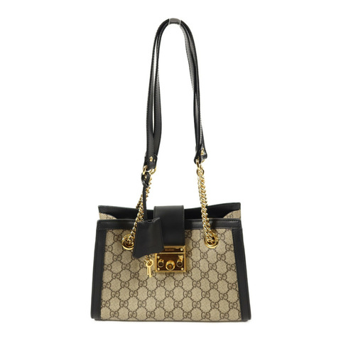 GUCCI 塗層帆布Padlock Small鏈帶肩背袋