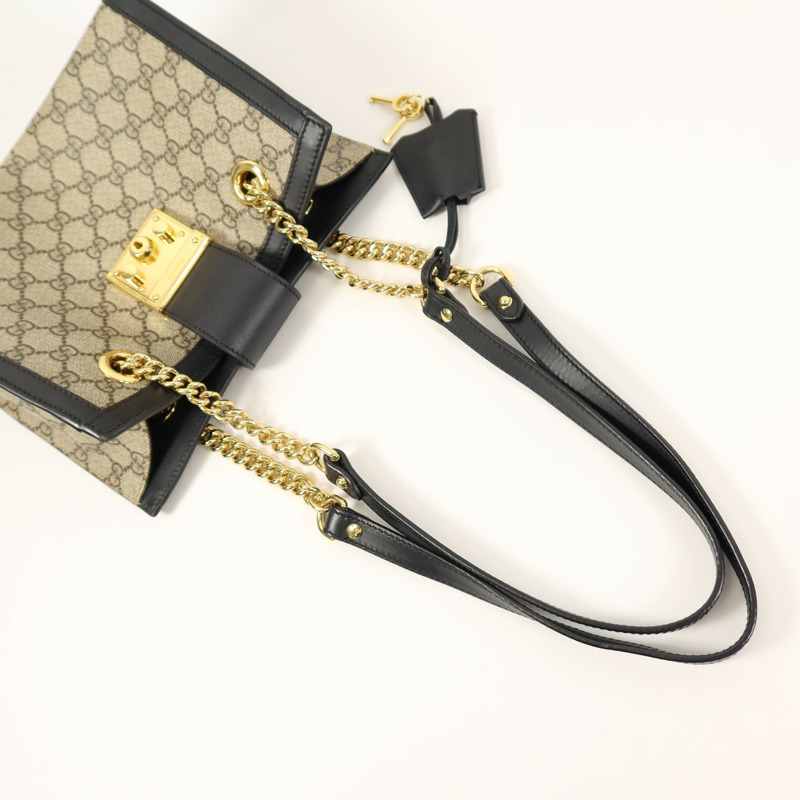 GUCCI 塗層帆布Padlock Small鏈帶肩背袋-3