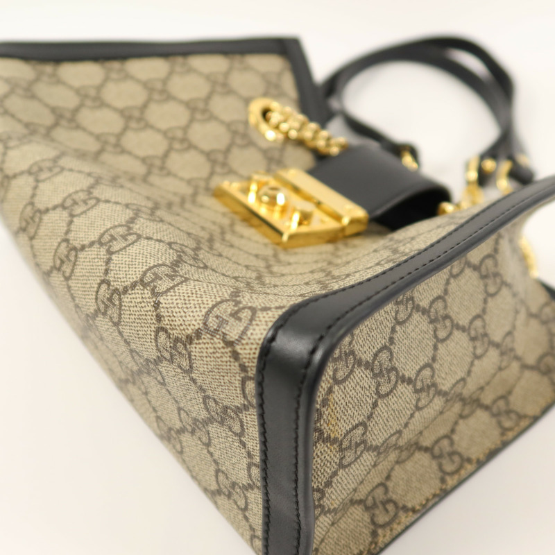 GUCCI 塗層帆布Padlock Small鏈帶肩背袋-5