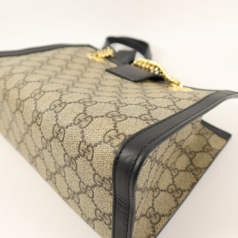 GUCCI 塗層帆布Padlock Small鏈帶肩背袋-7