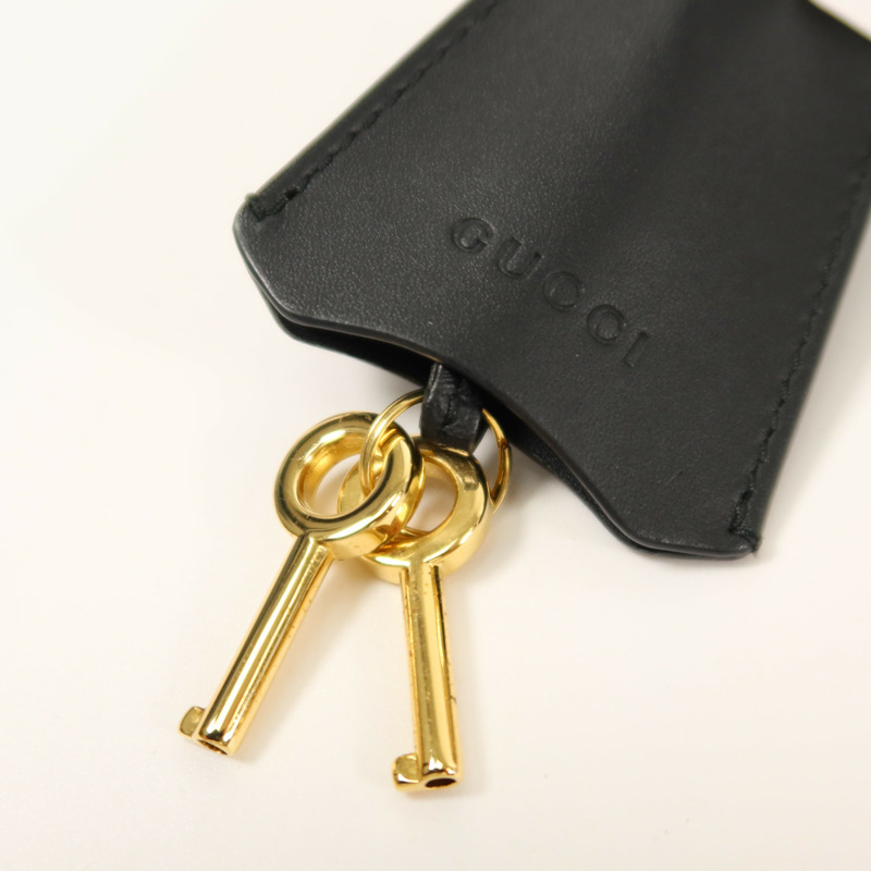 GUCCI 塗層帆布Padlock Small鏈帶肩背袋-11