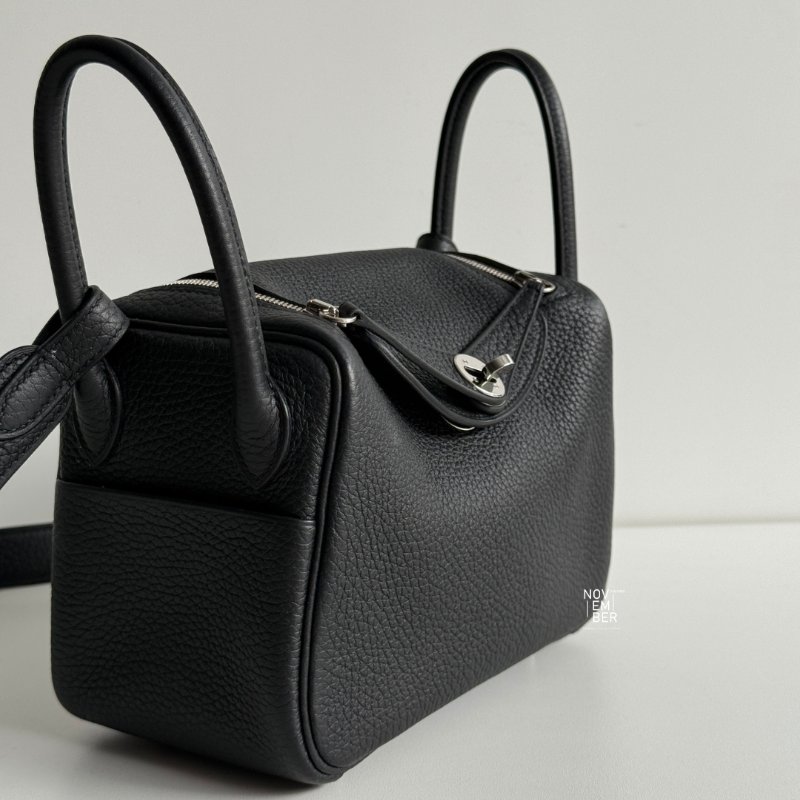 99新🆕 Hermès 愛馬仕 Mini Lindy 黑色銀釦一代-4