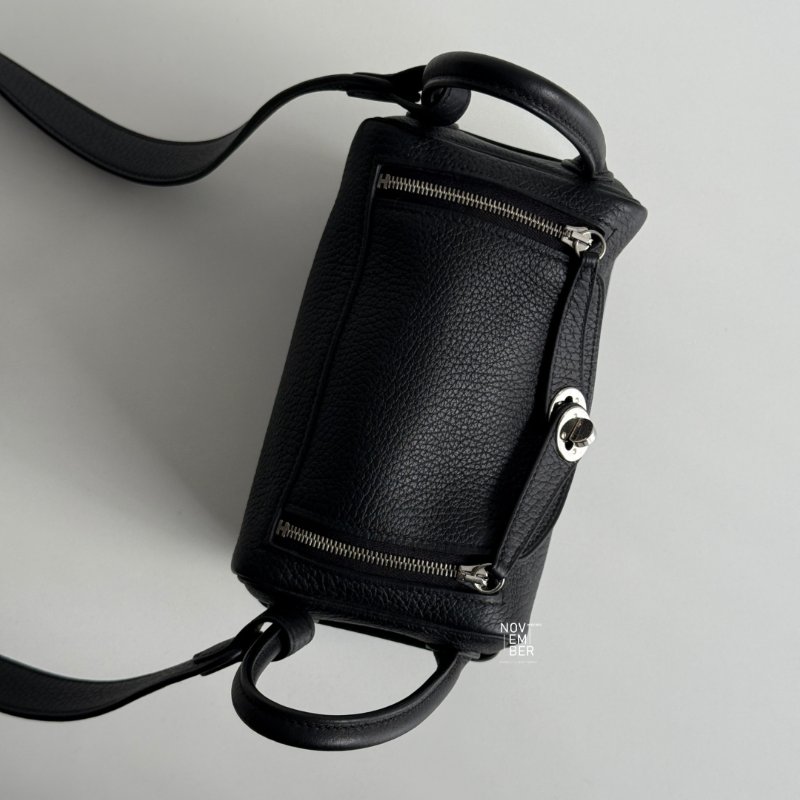 99新🆕 Hermès 愛馬仕 Mini Lindy 黑色銀釦一代-5