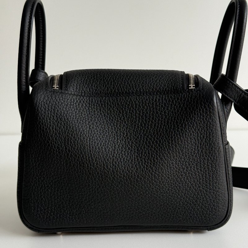 99新🆕 Hermès 愛馬仕 Mini Lindy 黑色銀釦一代-7