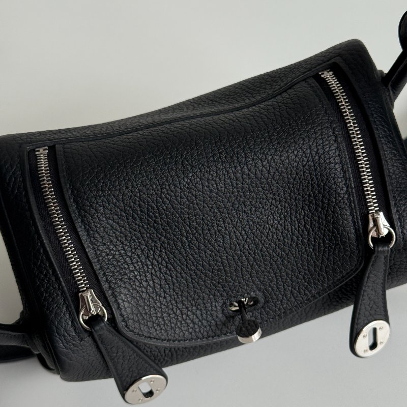 99新🆕 Hermès 愛馬仕 Mini Lindy 黑色銀釦一代-11