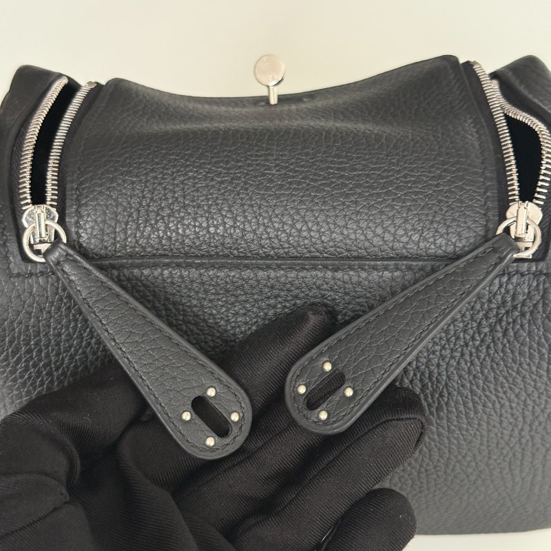99新🆕 Hermès 愛馬仕 Mini Lindy 黑色銀釦一代-16