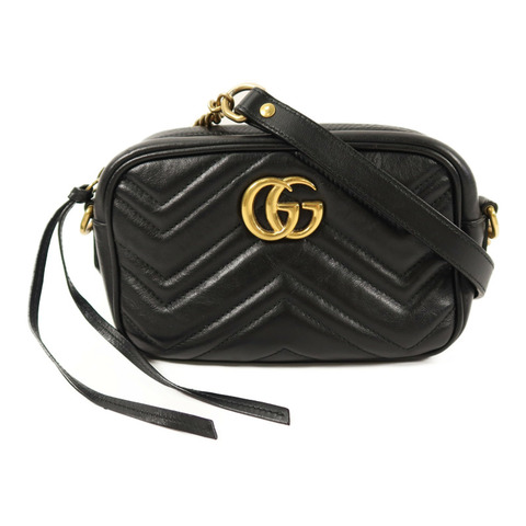 GUCCI 牛皮皮革GG Marmont Mini鏈帶肩背袋