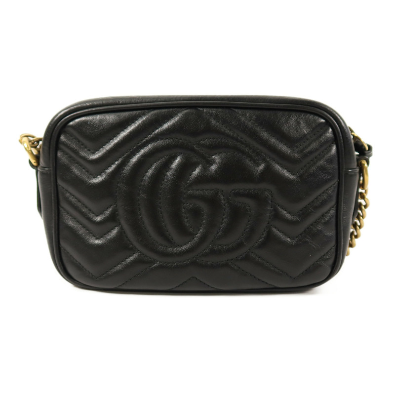 GUCCI 牛皮皮革GG Marmont Mini鏈帶肩背袋-1