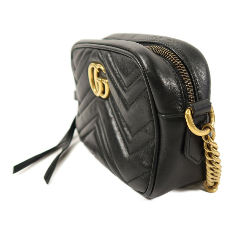 GUCCI 牛皮皮革GG Marmont Mini鏈帶肩背袋-2