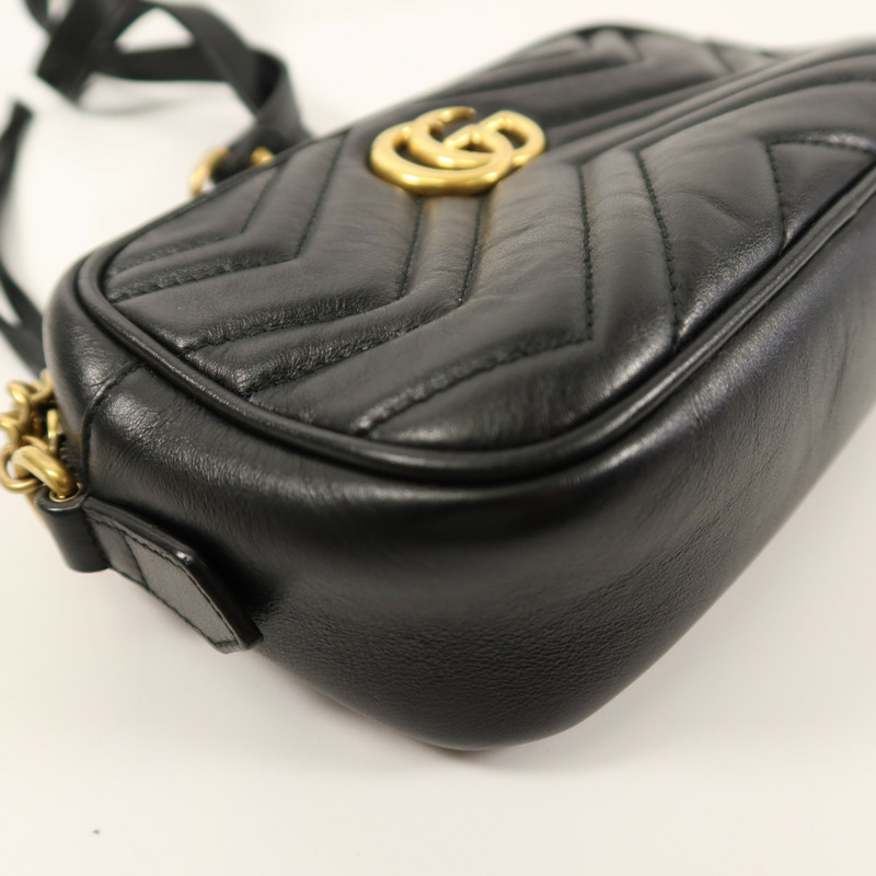 GUCCI 牛皮皮革GG Marmont Mini鏈帶肩背袋-8