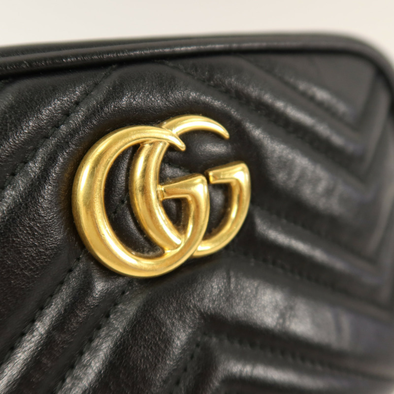 GUCCI 牛皮皮革GG Marmont Mini鏈帶肩背袋-10