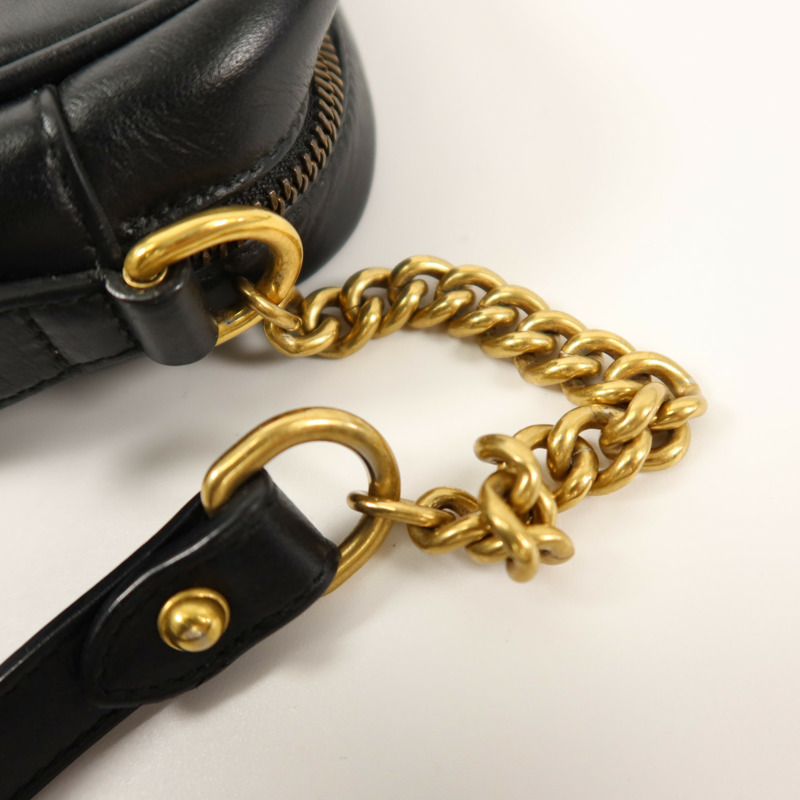 GUCCI 牛皮皮革GG Marmont Mini鏈帶肩背袋-16