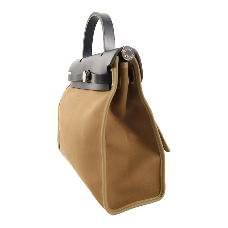 HERMES 帆布Herbag PM手挽肩背兩用袋Etoupe-2