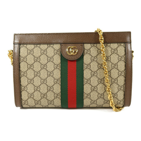 GUCCI 塗層帆布Ophidia GG鏈帶肩背袋