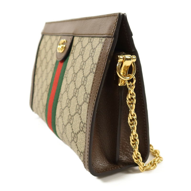 GUCCI 塗層帆布Ophidia GG鏈帶肩背袋-2