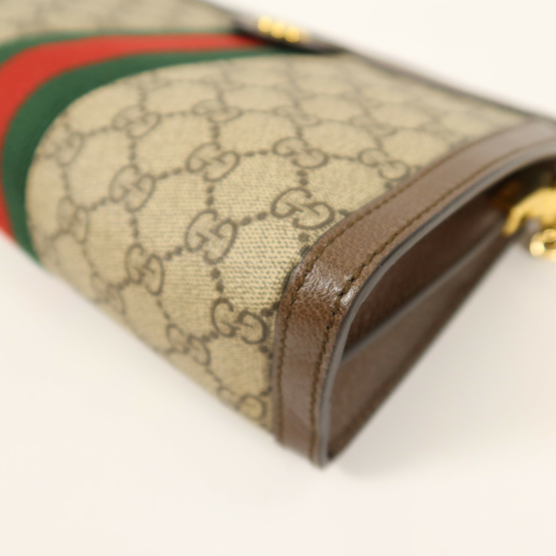GUCCI 塗層帆布Ophidia GG鏈帶肩背袋-6