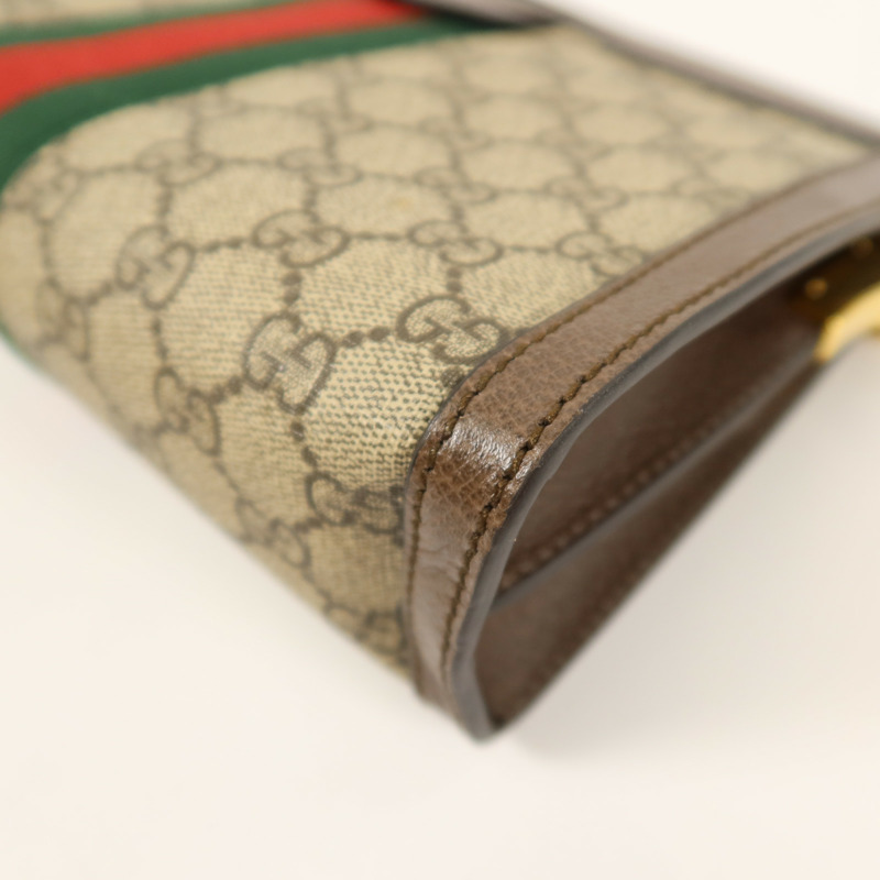 GUCCI 塗層帆布Ophidia GG鏈帶肩背袋-8