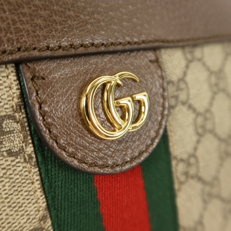 GUCCI 塗層帆布Ophidia GG鏈帶肩背袋-10
