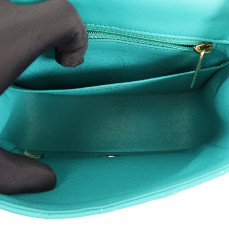 CHANEL 羊皮皮革Mini Classic 17鏈帶肩背袋-4