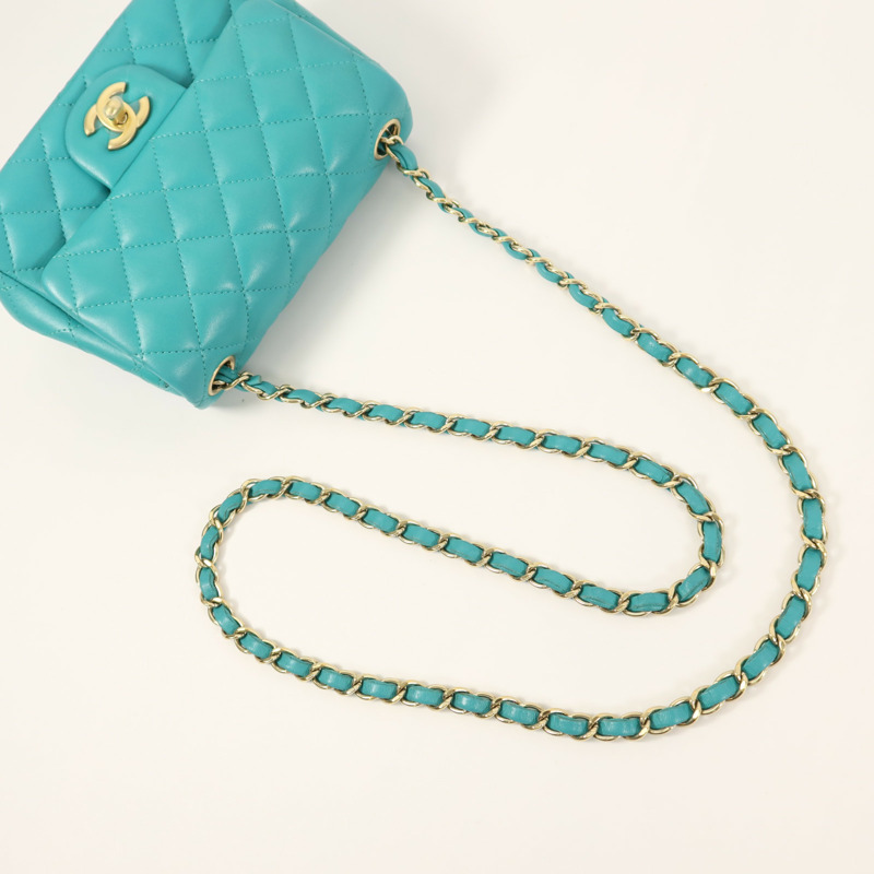 CHANEL 羊皮皮革Mini Classic 17鏈帶肩背袋-6