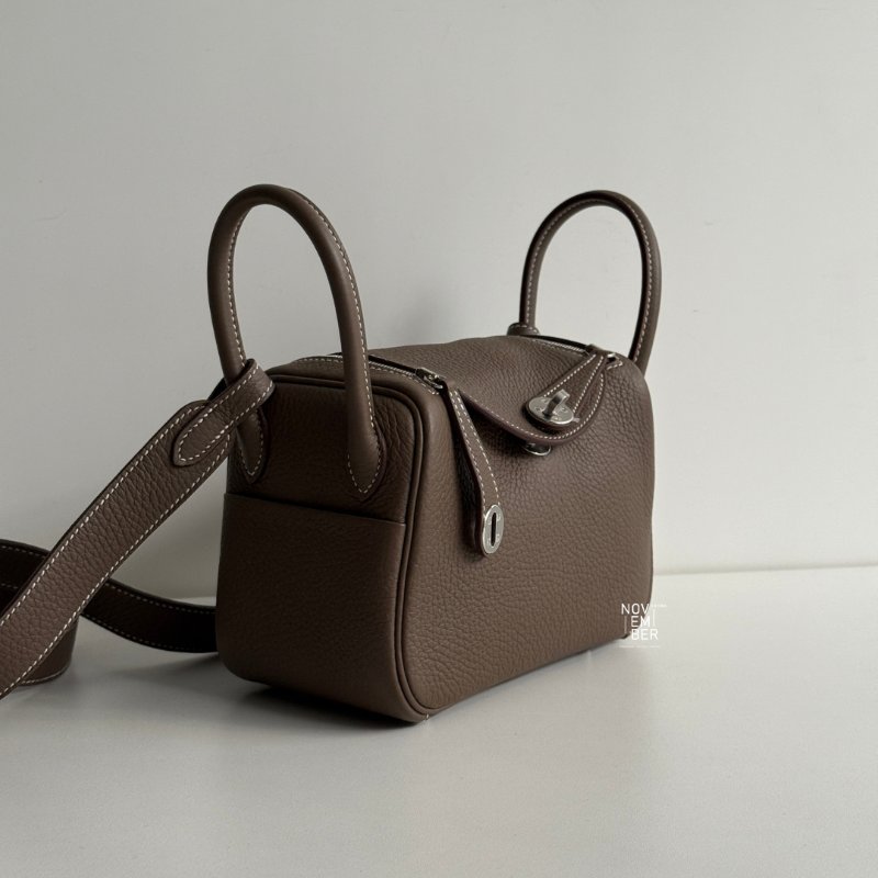 99新🆕 Hermès 愛馬仕 Mini Lindy 大象灰銀釦 一代-2
