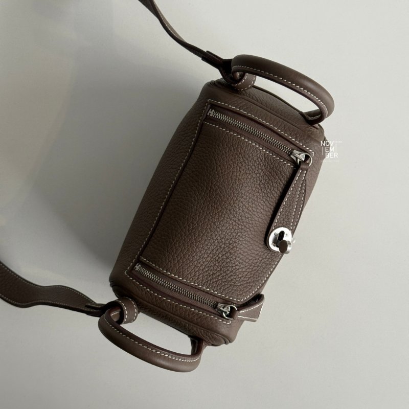 99新🆕 Hermès 愛馬仕 Mini Lindy 大象灰銀釦 一代-3