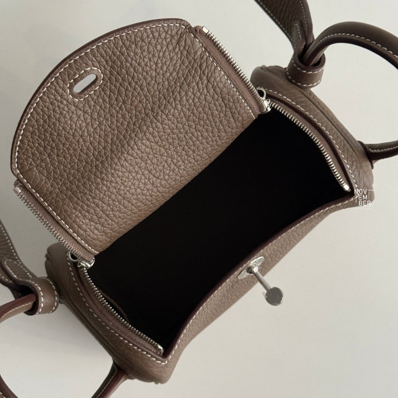 99新🆕 Hermès 愛馬仕 Mini Lindy 大象灰銀釦 一代-4