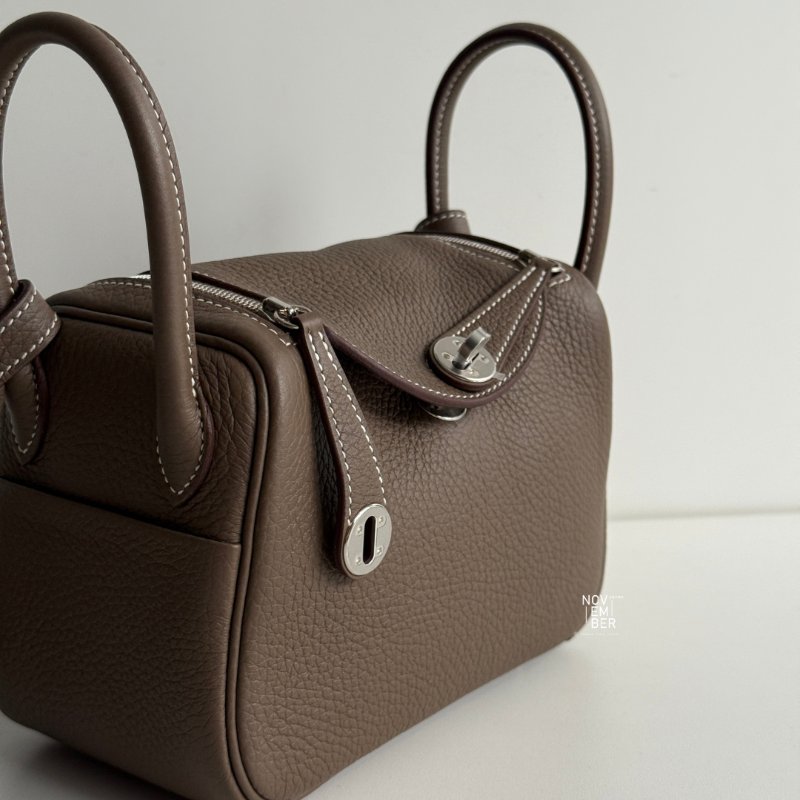 99新🆕 Hermès 愛馬仕 Mini Lindy 大象灰銀釦 一代-5