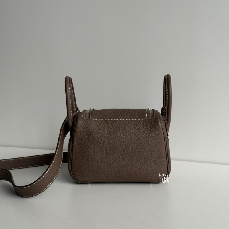 99新🆕 Hermès 愛馬仕 Mini Lindy 大象灰銀釦 一代-6