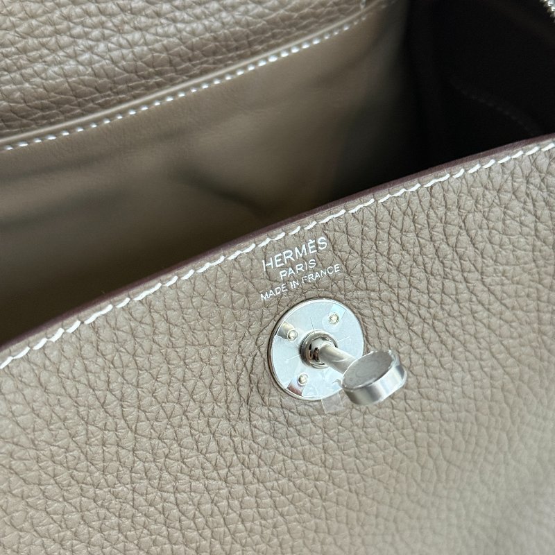 99新🆕 Hermès 愛馬仕 Mini Lindy 大象灰銀釦 一代-11